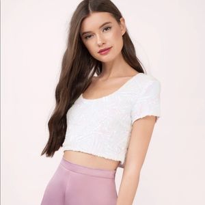 Tobi sequin crop top